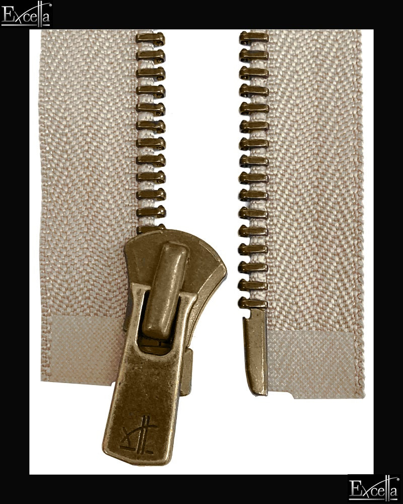 #8 Separating / Antique-Brass (4"~36") - Zipper and Thread