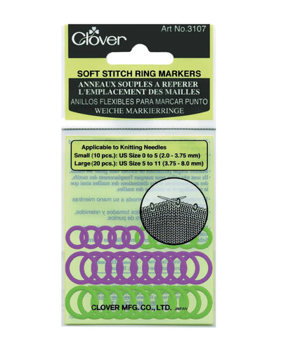 Soft Stitch Ring Markers - Zipper and Thread
