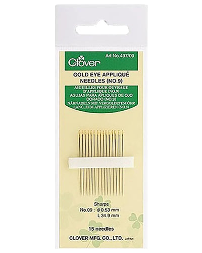Gold Eye Applique Needles - Zipper and Thread