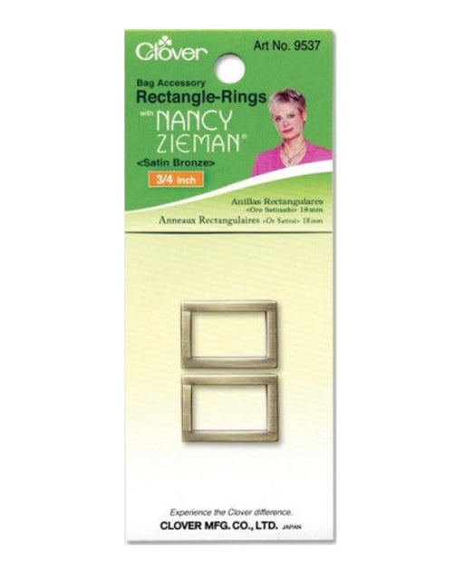 Rectangle-Rings 3/4" – Satin Bronze - Zipper and Thread