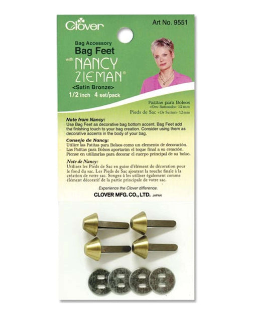 Bag Feet Satin Bronze - Zipper and Thread