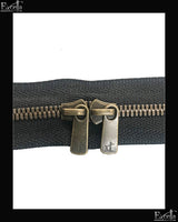 #3 Head-to-Head / Antique-Brass (4"~34") - Zipper and Thread