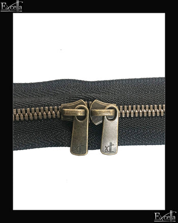 #3 Head-to-Head / Antique-Brass (4"~34") - Zipper and Thread