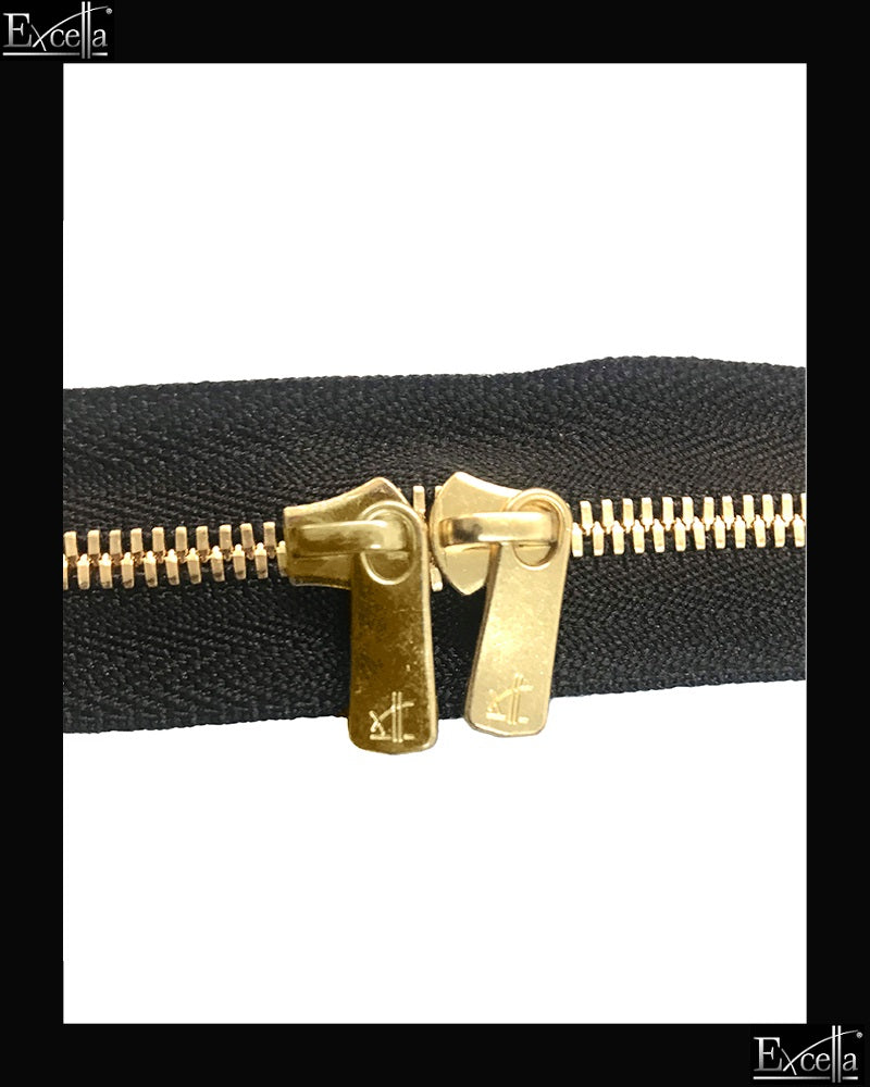 #3 Head-to-Head / Golden-Brass (4"~34") - Zipper and Thread
