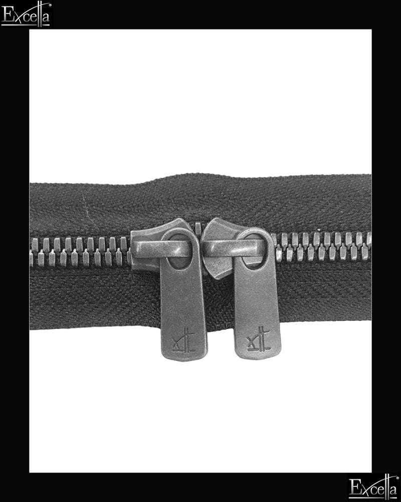#5 Head-to-Head / Antique-Silver (4"~34") - Zipper and Thread
