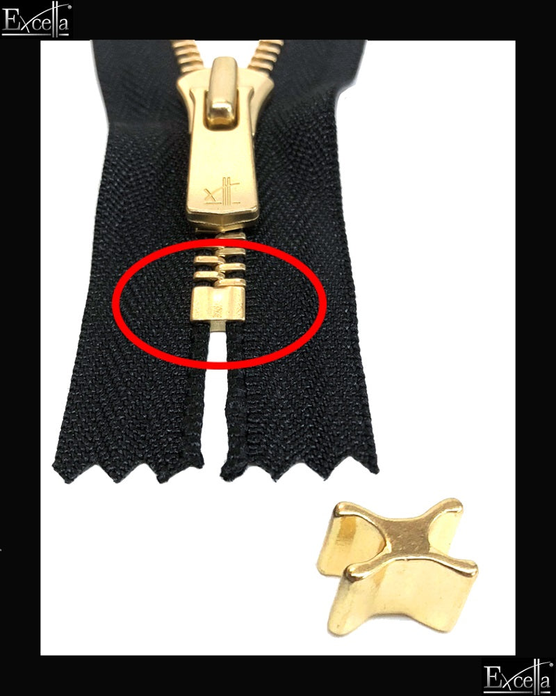 Bottom Stopper / Golden Brass (#3, #5, #8) - Zipper and Thread