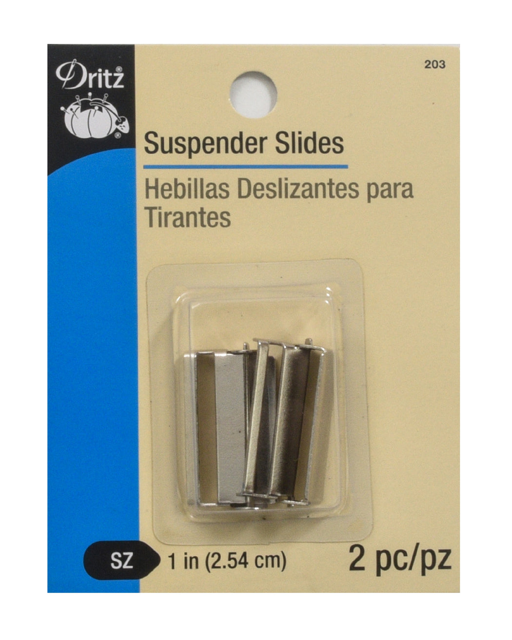 1" Suspender Slides - Zipper and Thread
