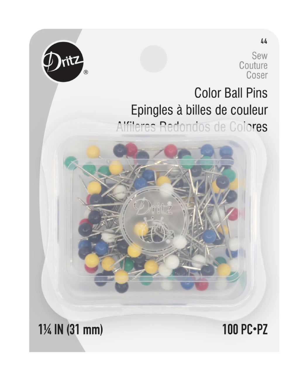 1-1/4" COLOR BALL PINS - Zipper and Thread