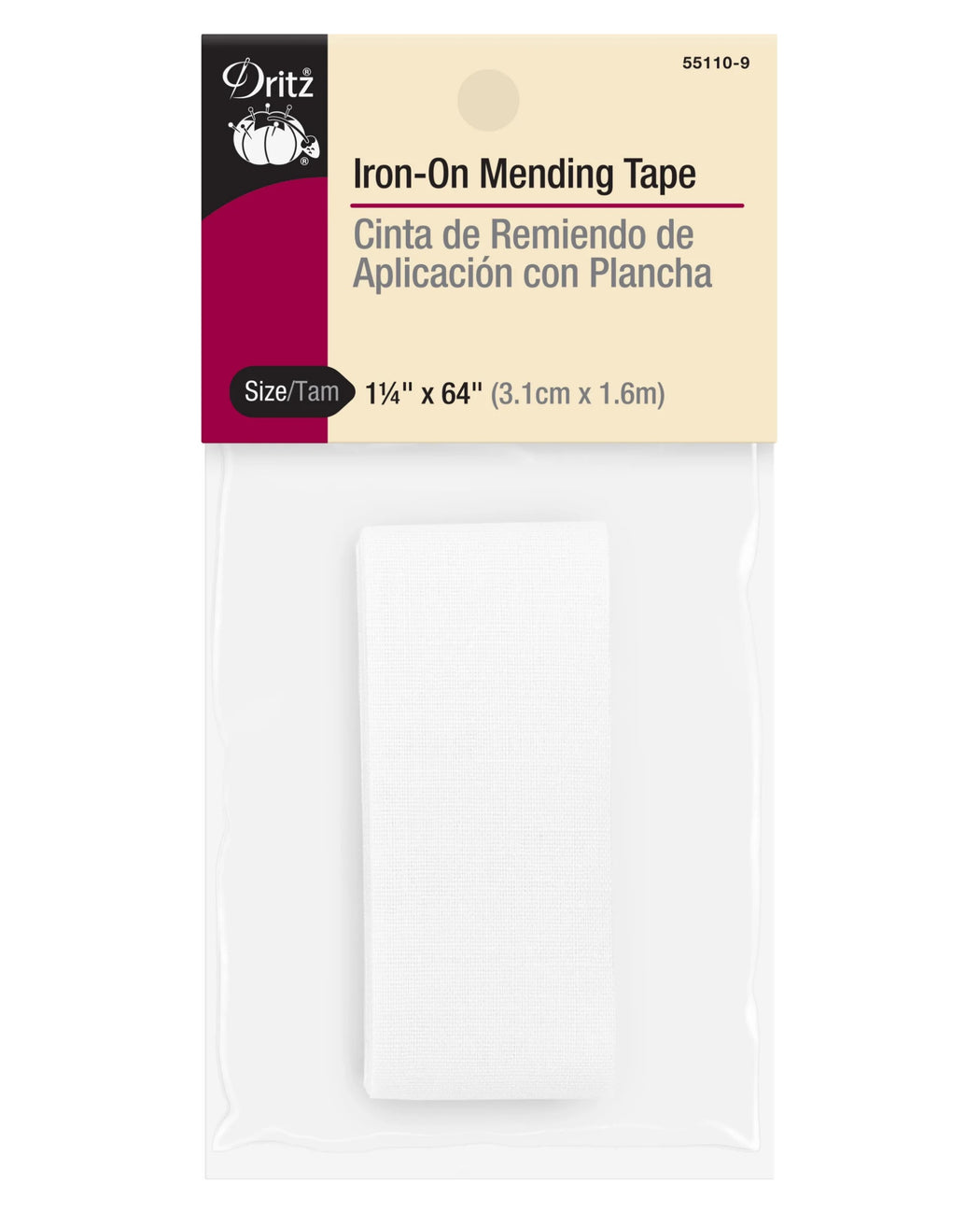 Iron-On Mending Tape White - Zipper and Thread