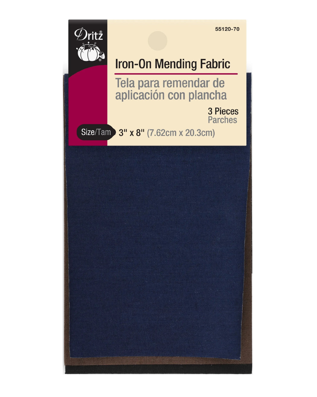 Iron-On Mending Fabric Assortment - Zipper and Thread
