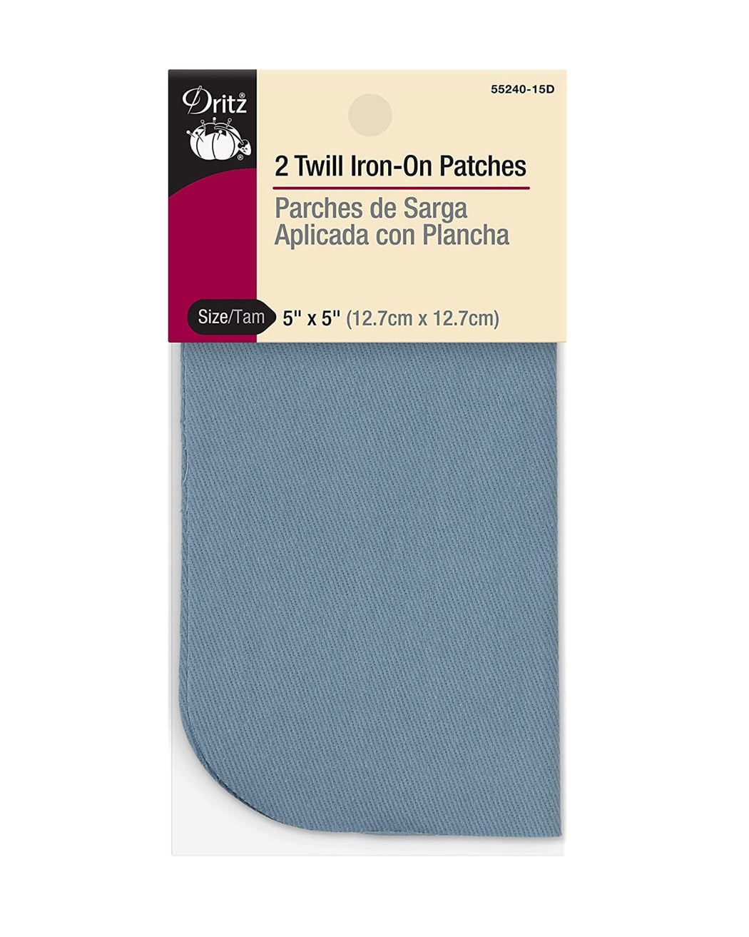 Twill Iron-On Patches, 5"X5" - Zipper and Thread