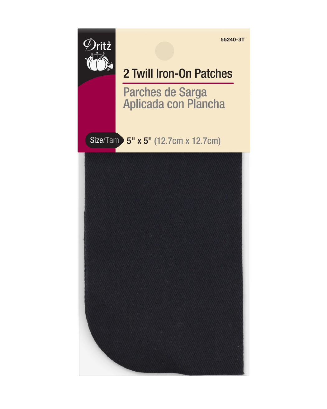 Twill Iron-On Patches, 5"X5" - Zipper and Thread