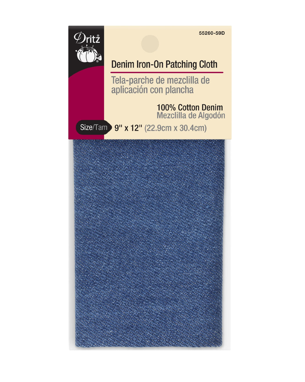 Denim Iron-On Patches, 9"X12" - Zipper and Thread