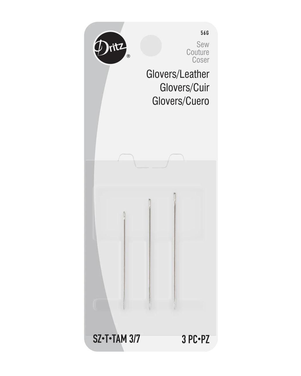GLOVER/LEATHER HAND NEEDLES, SIZE 3/7 - Zipper and Thread