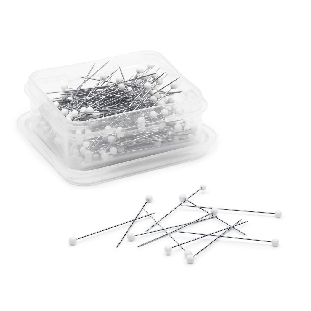 Extra-Fine Glasshead Pins, WHITE - Zipper and Thread