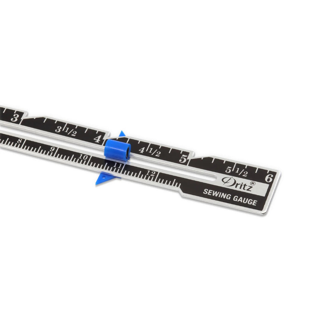 SEWING GAUGE WITH SLIDING MARKER - Zipper and Thread