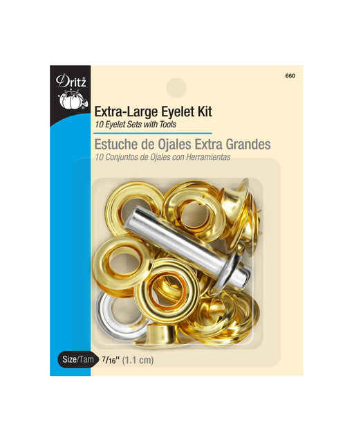 EXTRA-LARGE EYELETS & TOOLS, 7/16" For Sewing_ZIPPERANDTHREAD - Zipper and Thread