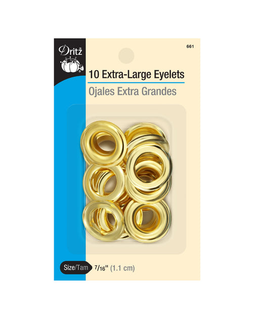 Extra-Large Eyelets, 7/16" - Zipper and Thread