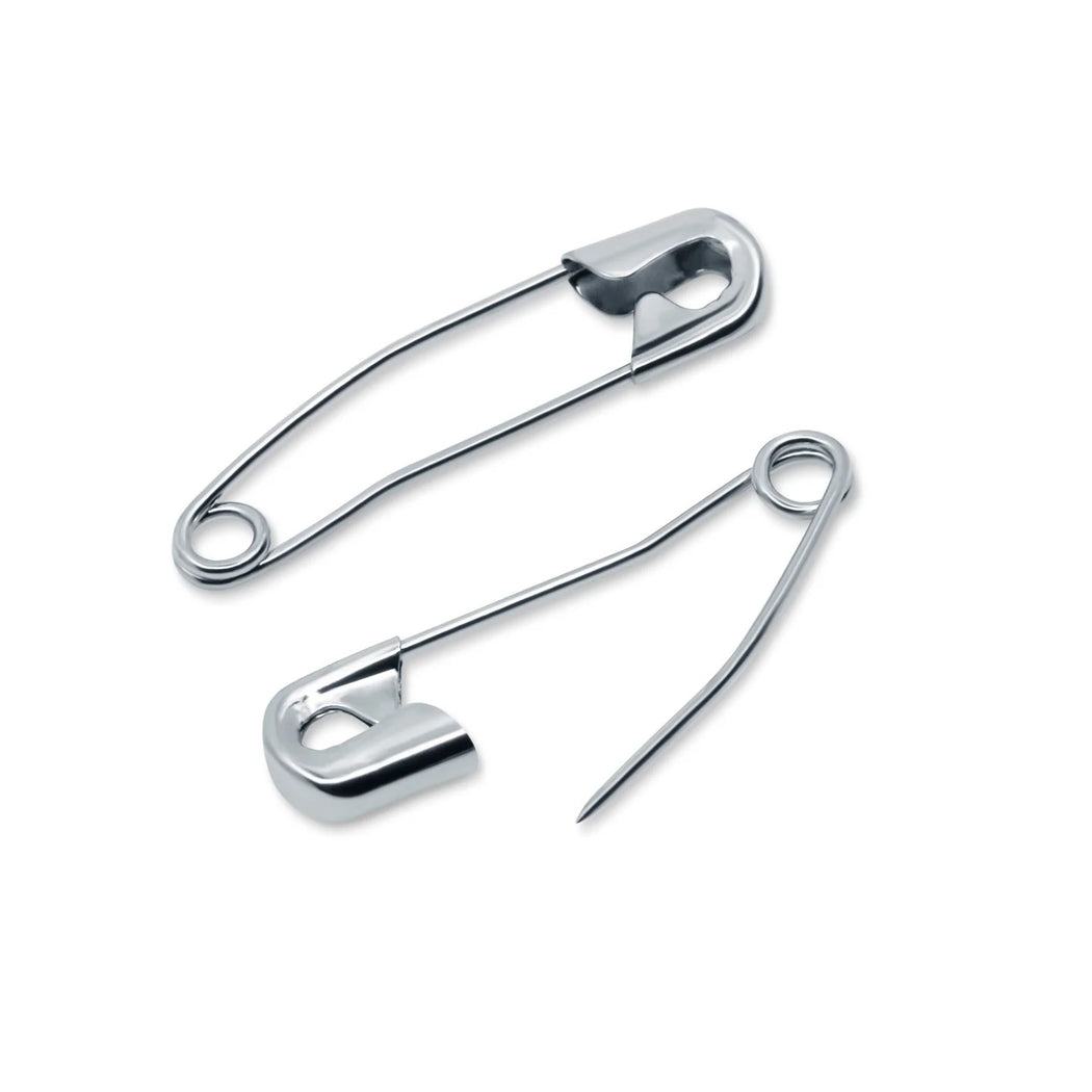Curved Safety Pins, 1-1/16", NICKEL - Zipper and Thread