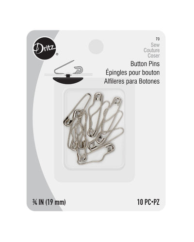 BUTTON PINS, 3/4", NICKEL - Zipper and Thread