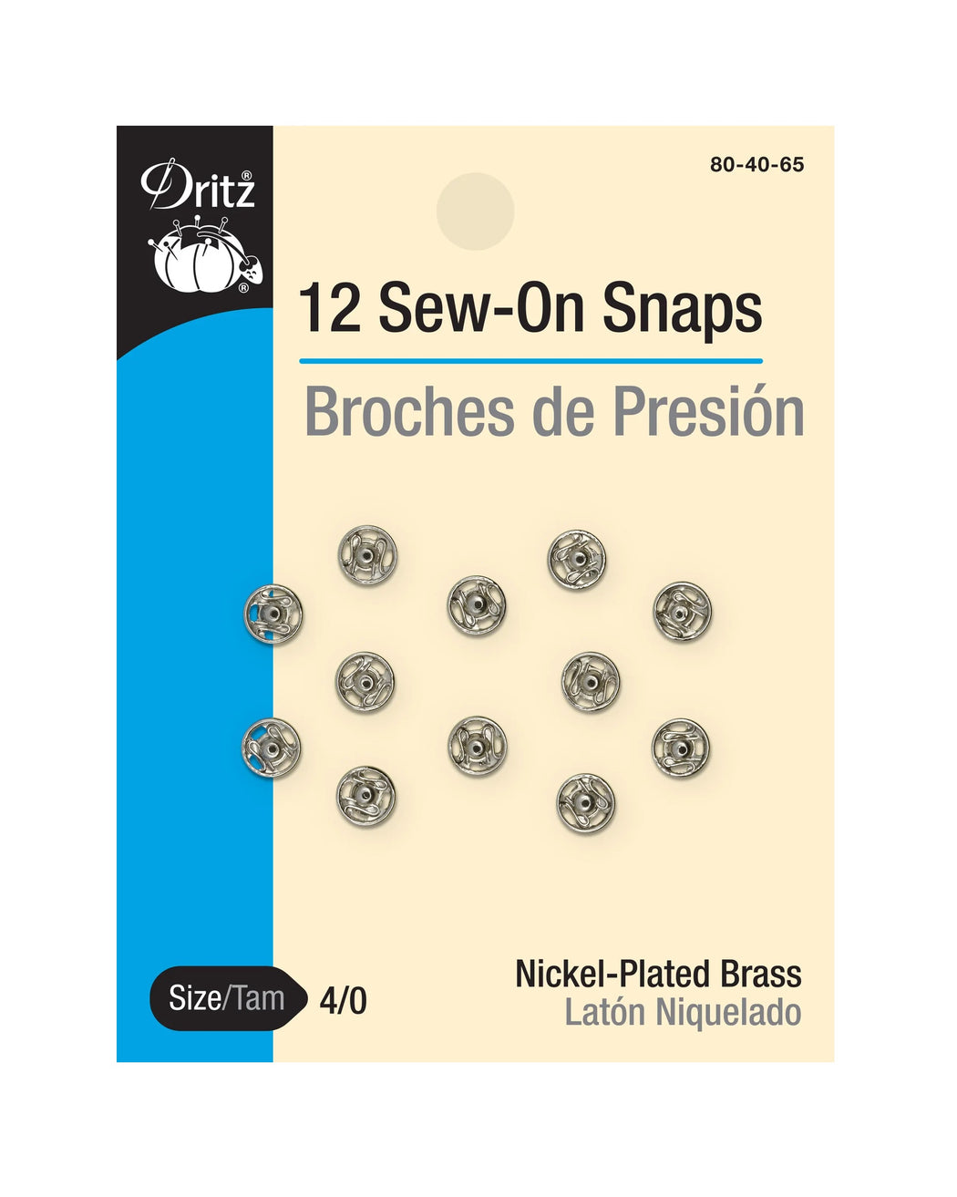 Sew-On Snaps, Nickel - Zipper and Thread