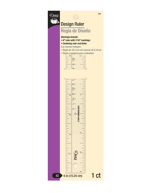 6" DESIGN RULER - Zipper and Thread