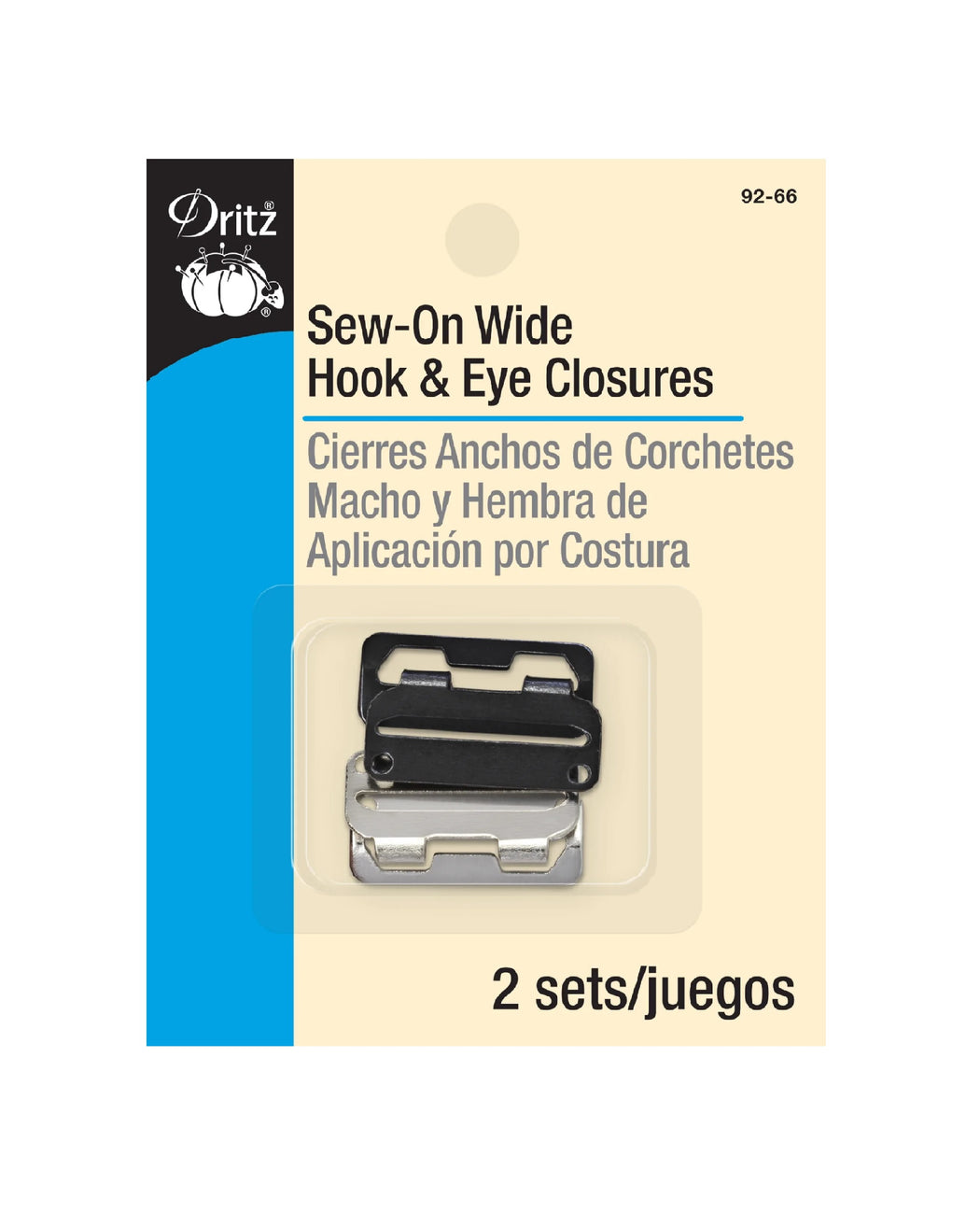 SEW-ON WIDE HOOK & EYE CLOSURES - Zipper and Thread