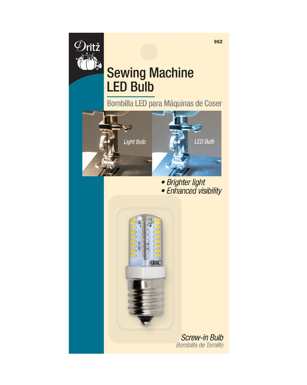 SEWING MACHINE LED LIGHT BULB - Zipper and Thread