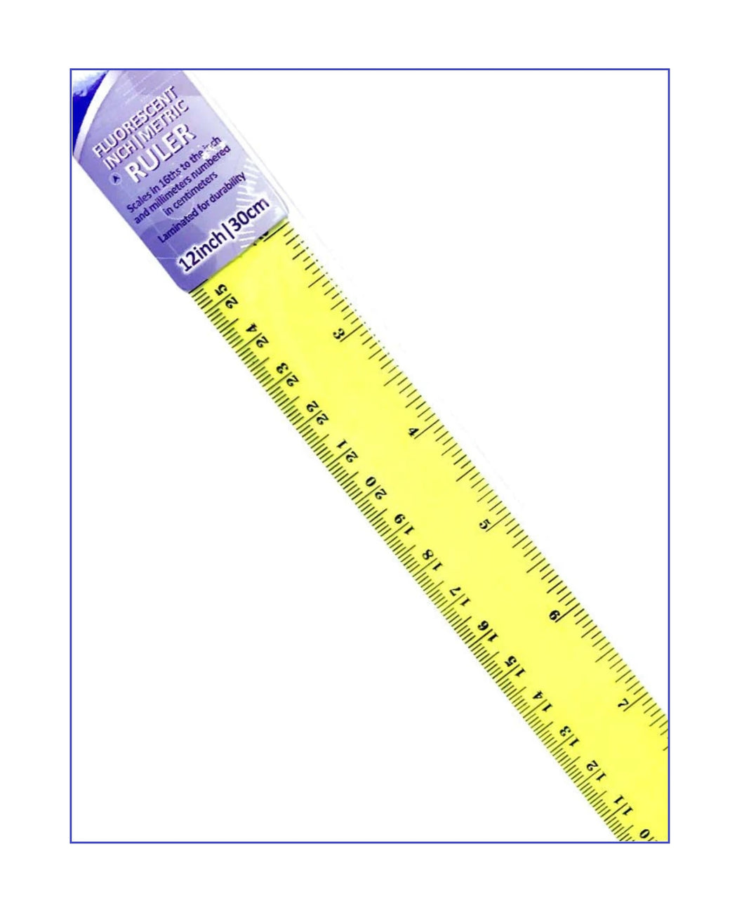 Neon Yellow Plastic Ruler, 12