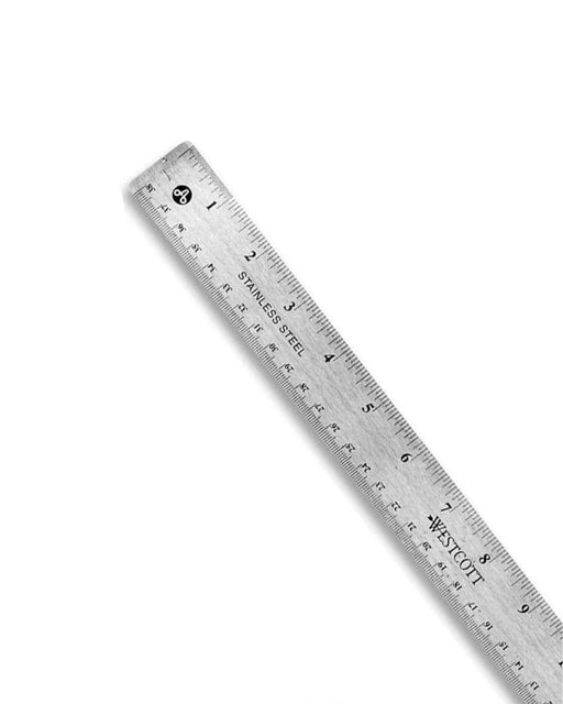 Metal Ruler, 12" x 1.25" - Zipper and Thread