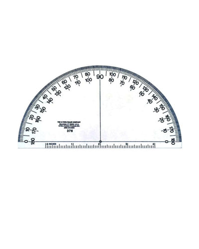 Semi-Circular Protractor, 6" - Zipper and Thread