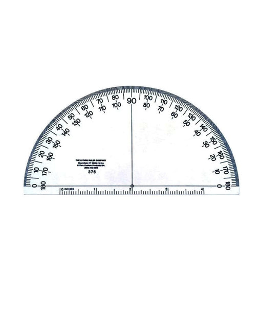 Semi-Circular Protractor, 6" - Zipper and Thread