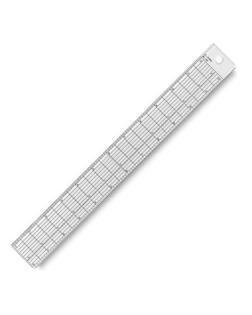 Westcott - Westcott Grid Ruler with Metal Cutting Edge, 1.5 x 18.5,  Transparent (B-2M)
