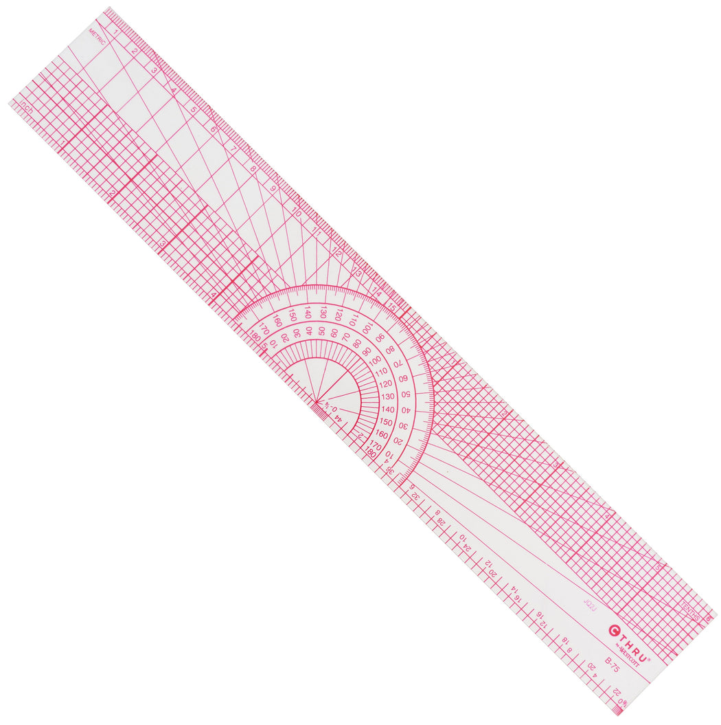 Threaded Protractor Clear Protractor Beveled Ruler