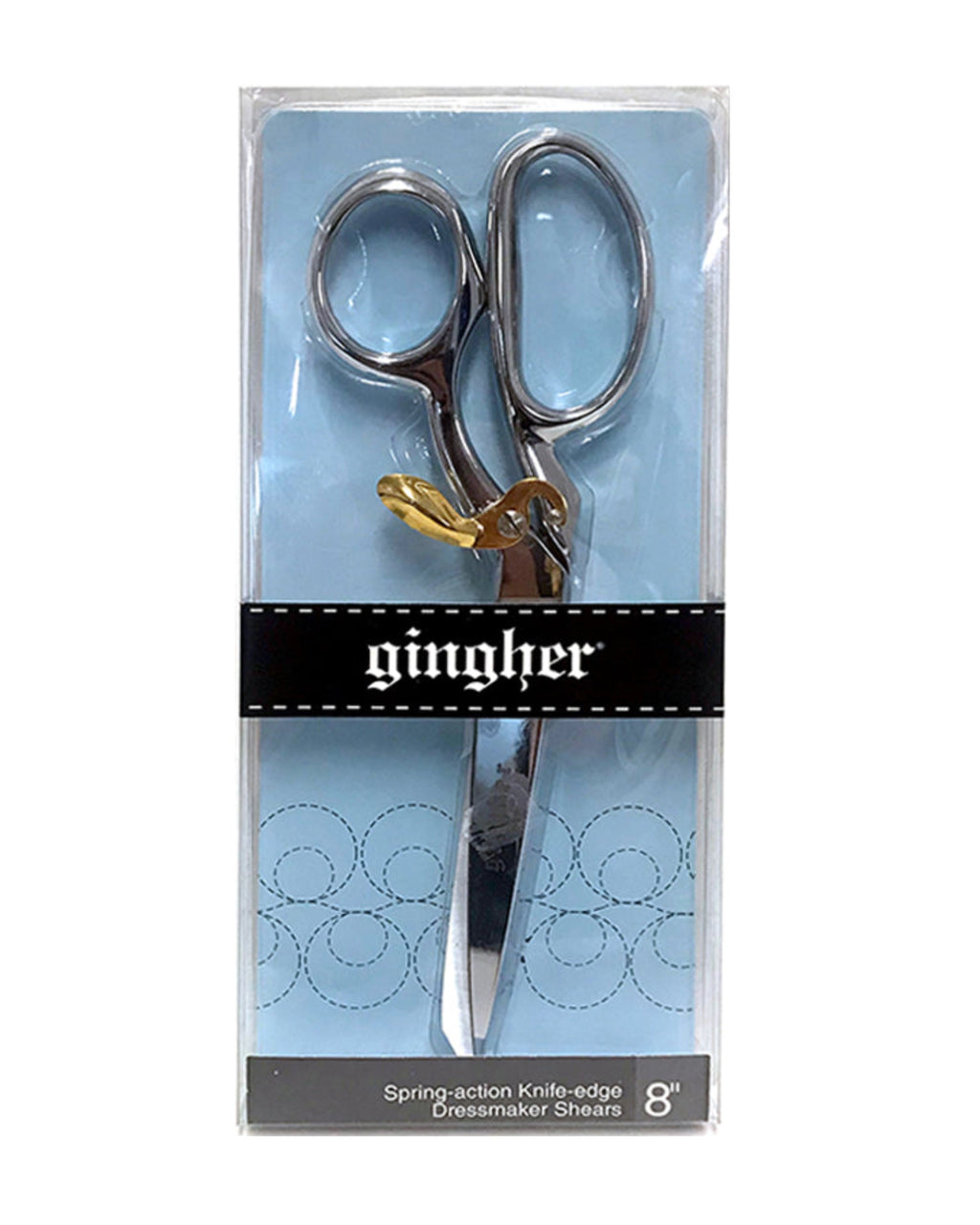 Gingher 8 Spring Action Knife Edge Dressmaker Shears--NEW