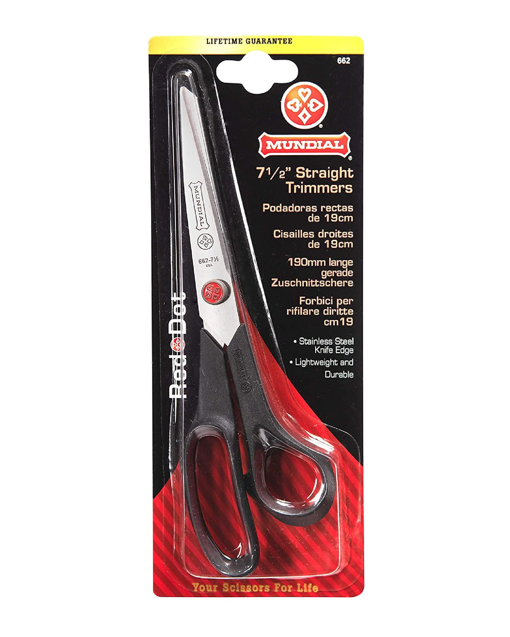 Red-dot Straight Trimmers 7.5" - Zipper and Thread